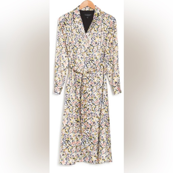 Laundry By Shelli Segal Dresses & Skirts - Laundry by Shelli Segal Floral Tie Waist Shirt Midi Dress/Size 8/NWOT